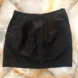 Shimmery Black Suede Skirt w/pockets